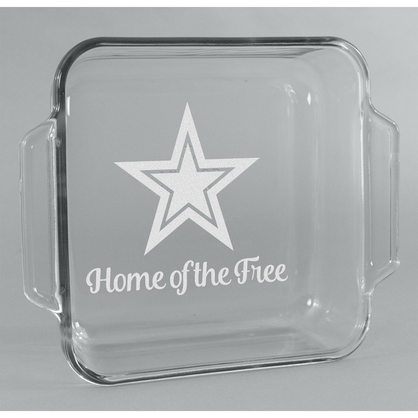 Custom American Quotes Glass Cake Dish - 8in x 8in