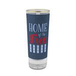 American Quotes 2 oz Shot Glass -  Glass with Gold Rim - Single