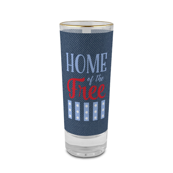 Custom American Quotes 2 oz Shot Glass - Glass with Gold Rim