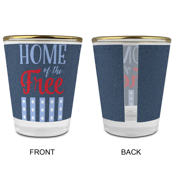 American Quotes Glass Shot Glass - with gold rim - APPROVAL