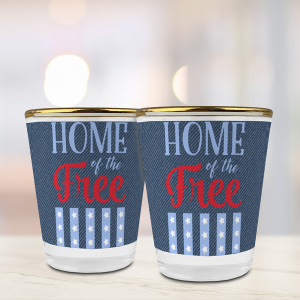 American Quotes Glass Shot Glass - with gold rim - LIFESTYLE