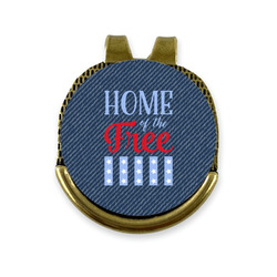 American Quotes Golf Ball Marker - Hat Clip - Gold