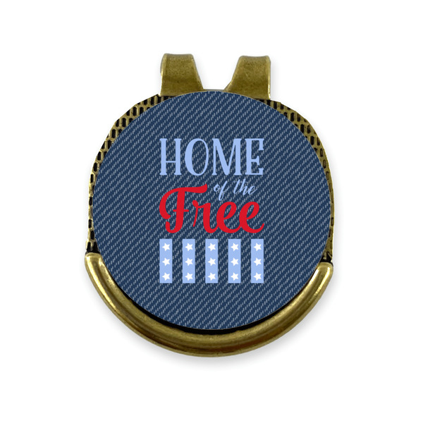 Custom American Quotes Golf Ball Marker - Hat Clip - Gold