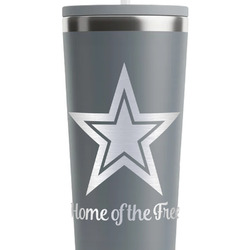 American Quotes RTIC Everyday Tumbler with Straw - 28oz - Grey - Single-Sided