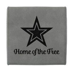 American Quotes Jewelry Gift Box - Engraved Leather Lid