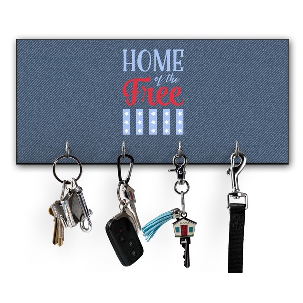 Custom American Quotes Key Hanger w/ 4 Hooks