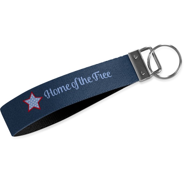 Custom American Quotes Webbing Keychain Fob - Large (Personalized)