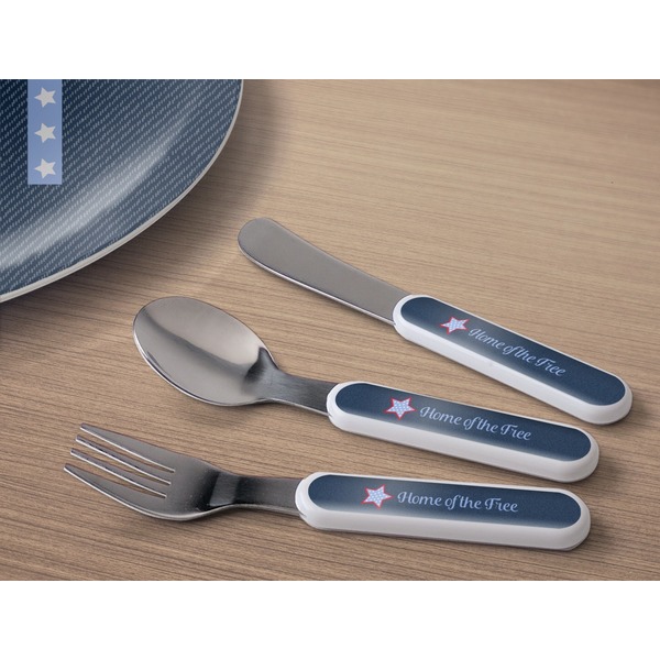 American Quotes Kids Flatware w/ Plate