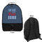 American Quotes Large Backpack - Black - Front & Back View