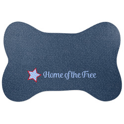 American Quotes Bone Shaped Dog Food Mat (Large) (Personalized)