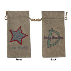 American Quotes Large Burlap Gift Bag - Front & Back