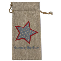 American Quotes Large Burlap Gift Bag - Front