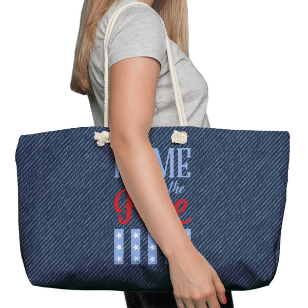 American Quotes Large Rope Tote Bag - In Context View