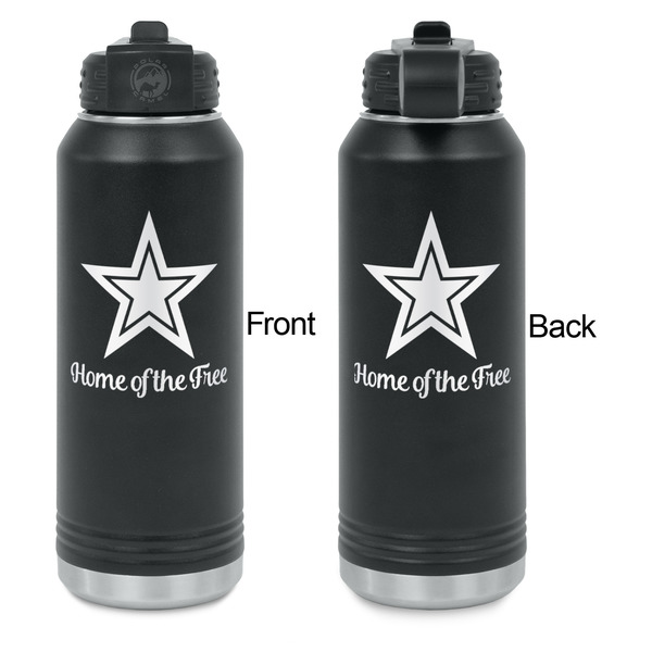 American Quotes Laser Engraved Water Bottles - Front & Back Engraving - Front & Back View