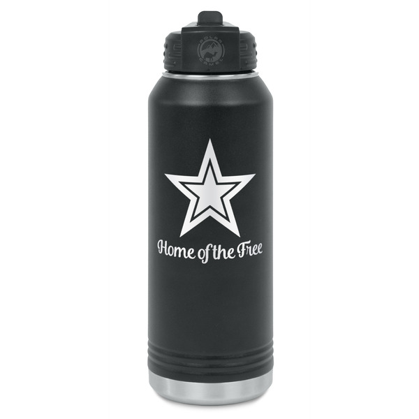 Custom American Quotes Water Bottles - Laser Engraved - Front & Back