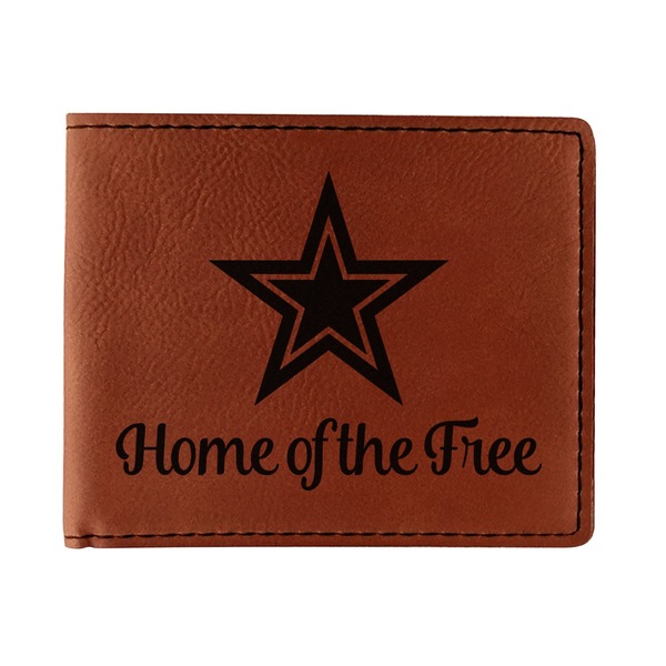 Custom American Quotes Leatherette Bifold Wallet (Personalized)