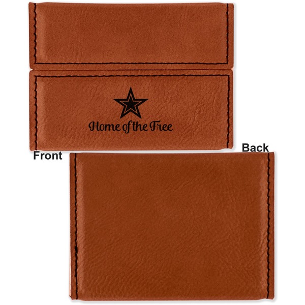 American Quotes Leather Business Card Holder Front Back Single Sided - Apvl