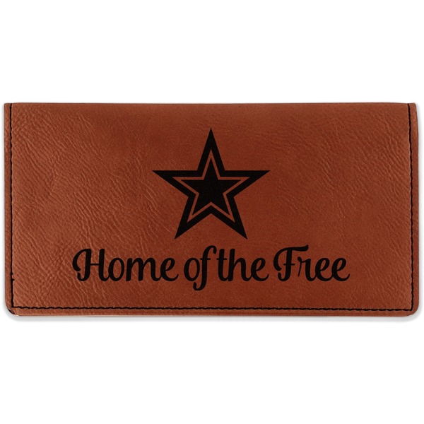 Custom American Quotes Leatherette Checkbook Holder (Personalized)