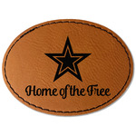 American Quotes Faux Leather Iron On Patch - Oval