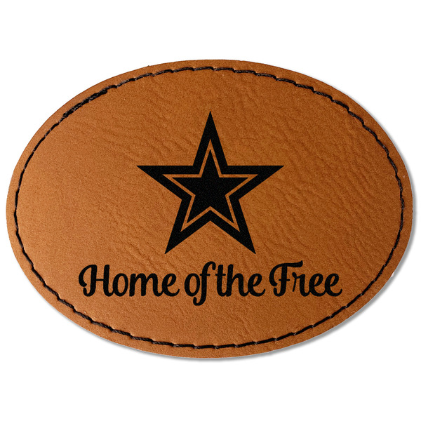Custom American Quotes Faux Leather Iron On Patch - Oval