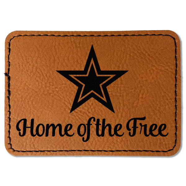 Custom American Quotes Faux Leather Iron On Patch - Rectangle