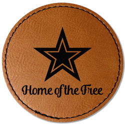 American Quotes Faux Leather Iron On Patch - Round