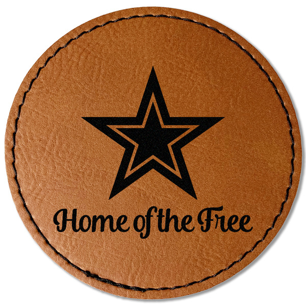 Custom American Quotes Faux Leather Iron On Patch - Round
