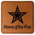 American Quotes Faux Leather Iron On Patch - Square