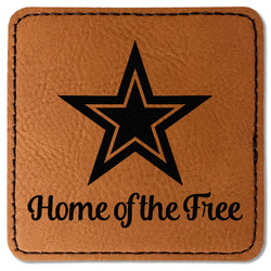 American Quotes Faux Leather Iron On Patch - Square