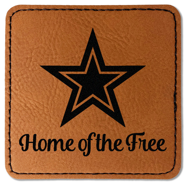 Custom American Quotes Faux Leather Iron On Patch - Square