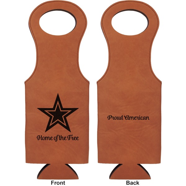 American Quotes Leatherette Wine Tote Double Sided - Front and Back