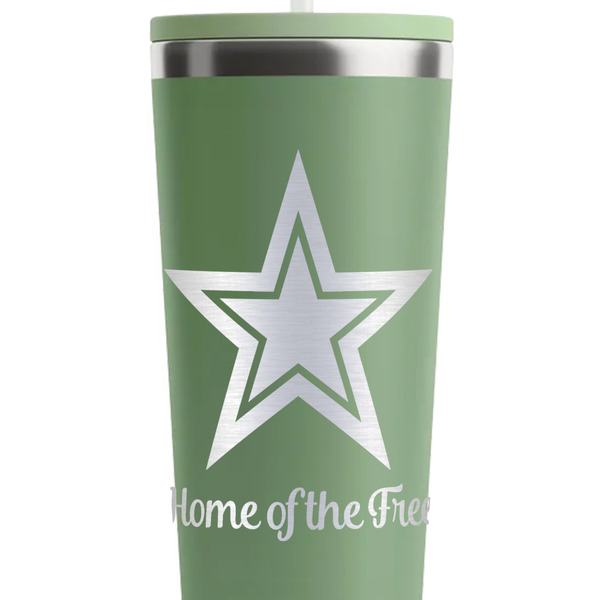 American Quotes Light Green RTIC Everyday Tumbler - 28 oz. - Close Up
