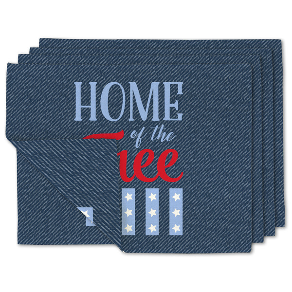 Custom American Quotes Double-Sided Linen Placemat - Set of 4