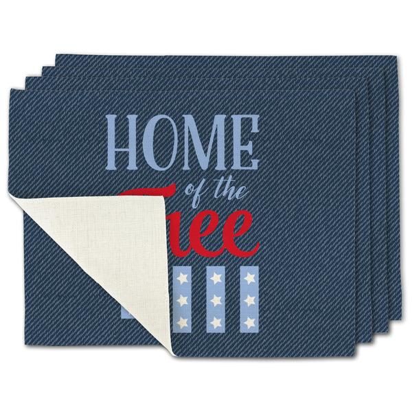 Custom American Quotes Single-Sided Linen Placemat - Set of 4