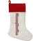 American Quotes Linen Stockings w/ Red Cuff - Front