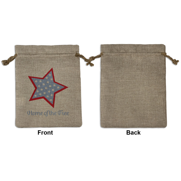 American Quotes Medium Burlap Gift Bag - Front Approval