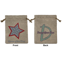 American Quotes Medium Burlap Gift Bag - Front & Back