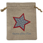 American Quotes Medium Burlap Gift Bag - Front