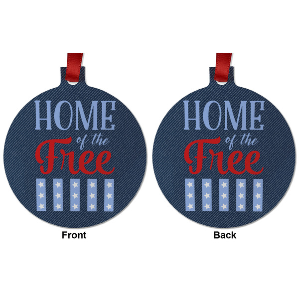 American Quotes Metal Ball Ornament - Front and Back