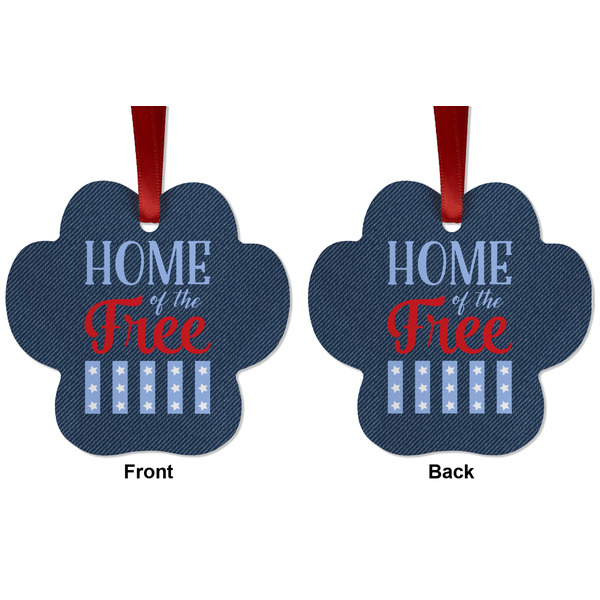 American Quotes Metal Paw Ornament - Front and Back