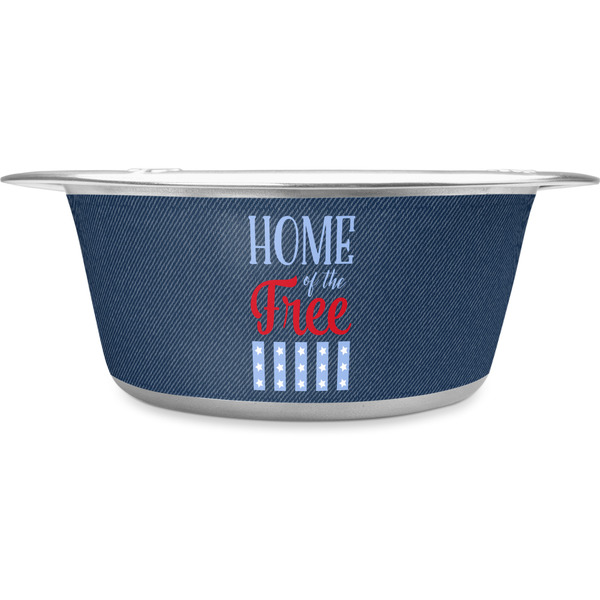 Custom American Quotes Stainless Steel Dog Bowl - Small