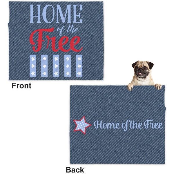American Quotes Microfleece Dog Blanket - Large- Front & Back