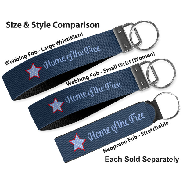 American Quotes Multiple Key Ring comparison sizes