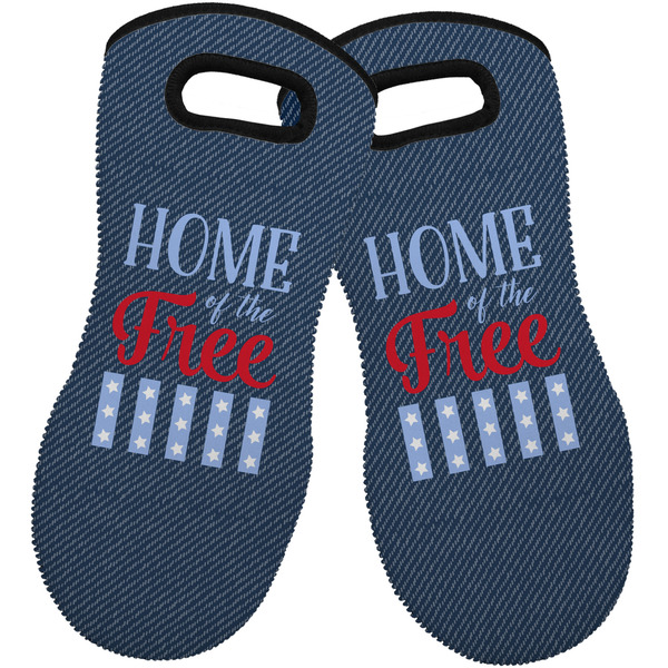 Custom American Quotes Neoprene Oven Mitts - Set of 2