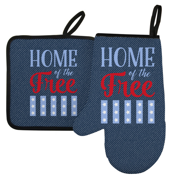 Custom American Quotes Left Oven Mitt & Pot Holder Set