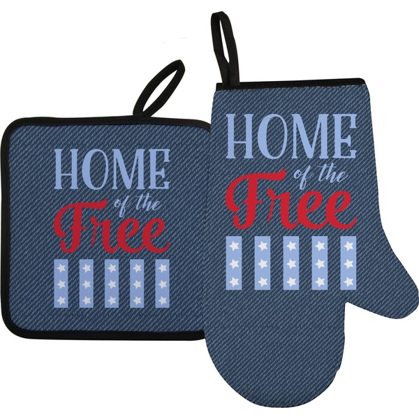 Custom American Quotes Oven Mitt & Pot Holder Set
