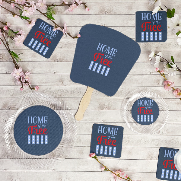 American Quotes Party Supplies Combination Image - All items - Plates, Coasters, Fans