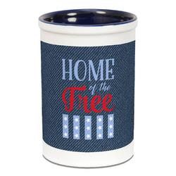 American Quotes Ceramic Pencil Holders - Blue