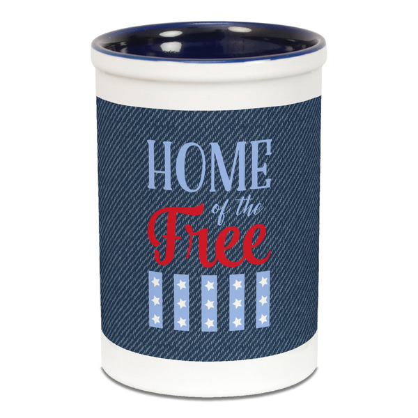 American Quotes Pencil Holder - Blue