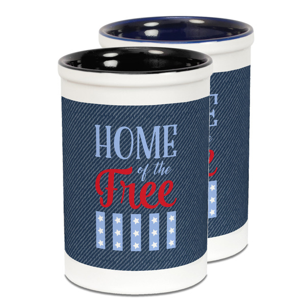 Custom American Quotes Ceramic Pencil Holder - Large